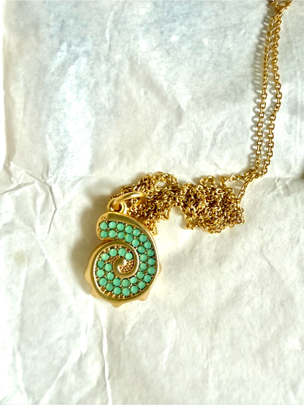NWT Spartina 449 Nautilus sea foam Pendant Necklace, 17 inch. - Picture 2 of 5